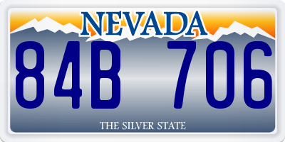 NV license plate 84B706