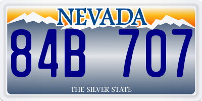 NV license plate 84B707