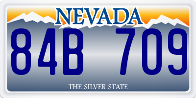 NV license plate 84B709