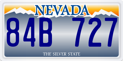 NV license plate 84B727