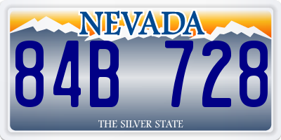 NV license plate 84B728