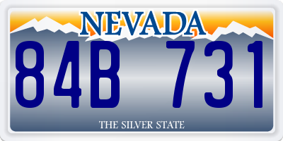 NV license plate 84B731