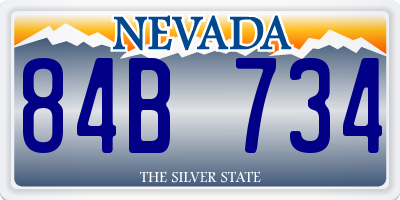 NV license plate 84B734