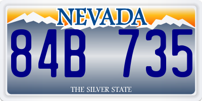 NV license plate 84B735