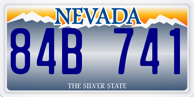 NV license plate 84B741
