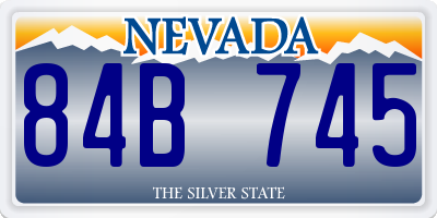 NV license plate 84B745