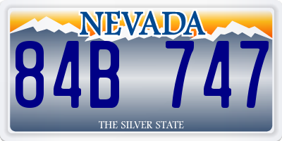 NV license plate 84B747