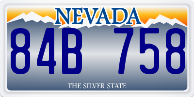 NV license plate 84B758