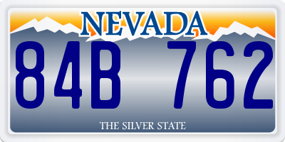 NV license plate 84B762