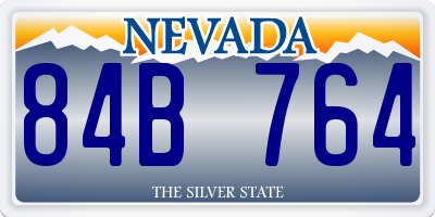 NV license plate 84B764