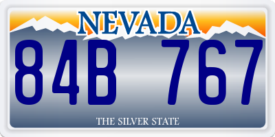 NV license plate 84B767