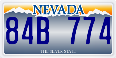 NV license plate 84B774