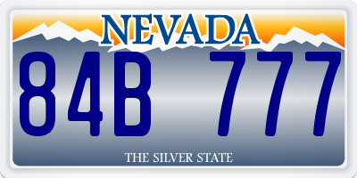 NV license plate 84B777