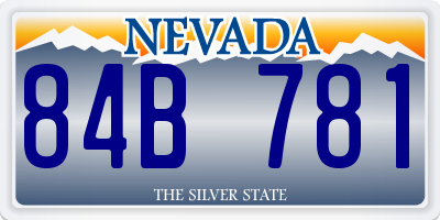 NV license plate 84B781