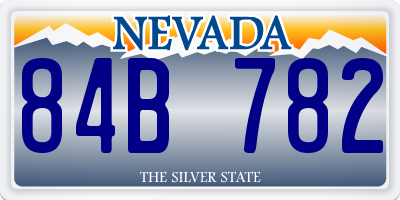 NV license plate 84B782