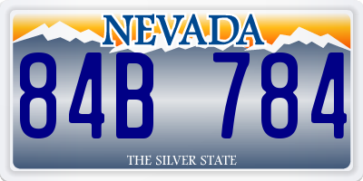 NV license plate 84B784