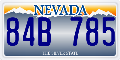 NV license plate 84B785