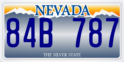 NV license plate 84B787