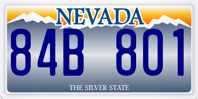 NV license plate 84B801