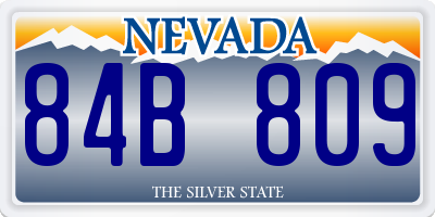 NV license plate 84B809