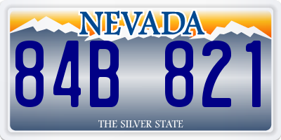 NV license plate 84B821