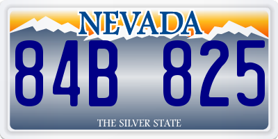 NV license plate 84B825