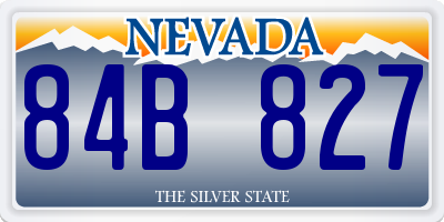 NV license plate 84B827