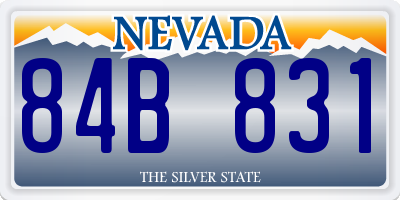 NV license plate 84B831
