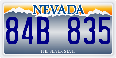 NV license plate 84B835