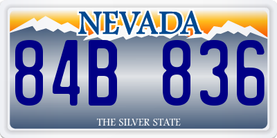 NV license plate 84B836