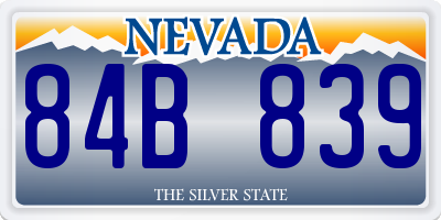 NV license plate 84B839