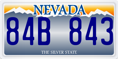 NV license plate 84B843