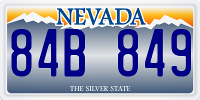 NV license plate 84B849