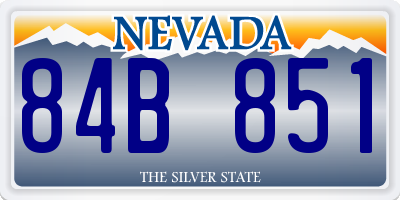 NV license plate 84B851