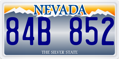 NV license plate 84B852