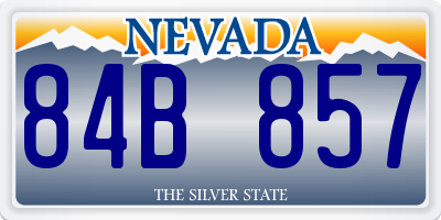 NV license plate 84B857