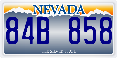 NV license plate 84B858