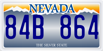 NV license plate 84B864