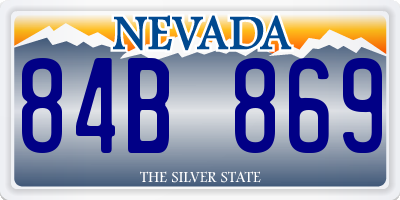 NV license plate 84B869