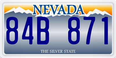 NV license plate 84B871