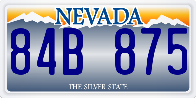 NV license plate 84B875