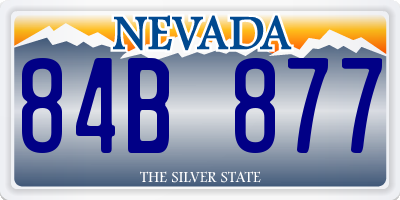 NV license plate 84B877