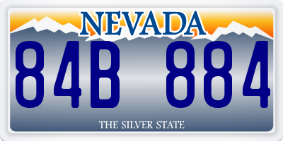 NV license plate 84B884