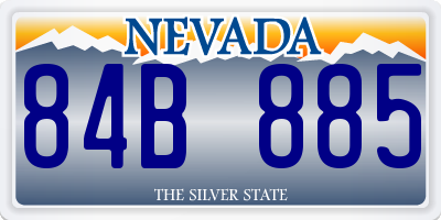 NV license plate 84B885