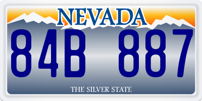 NV license plate 84B887