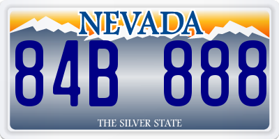 NV license plate 84B888