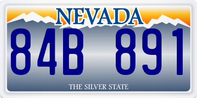 NV license plate 84B891