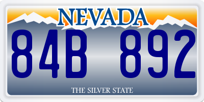 NV license plate 84B892