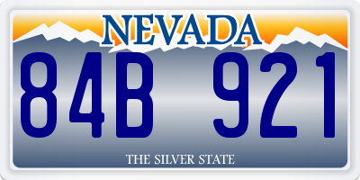 NV license plate 84B921