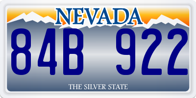 NV license plate 84B922